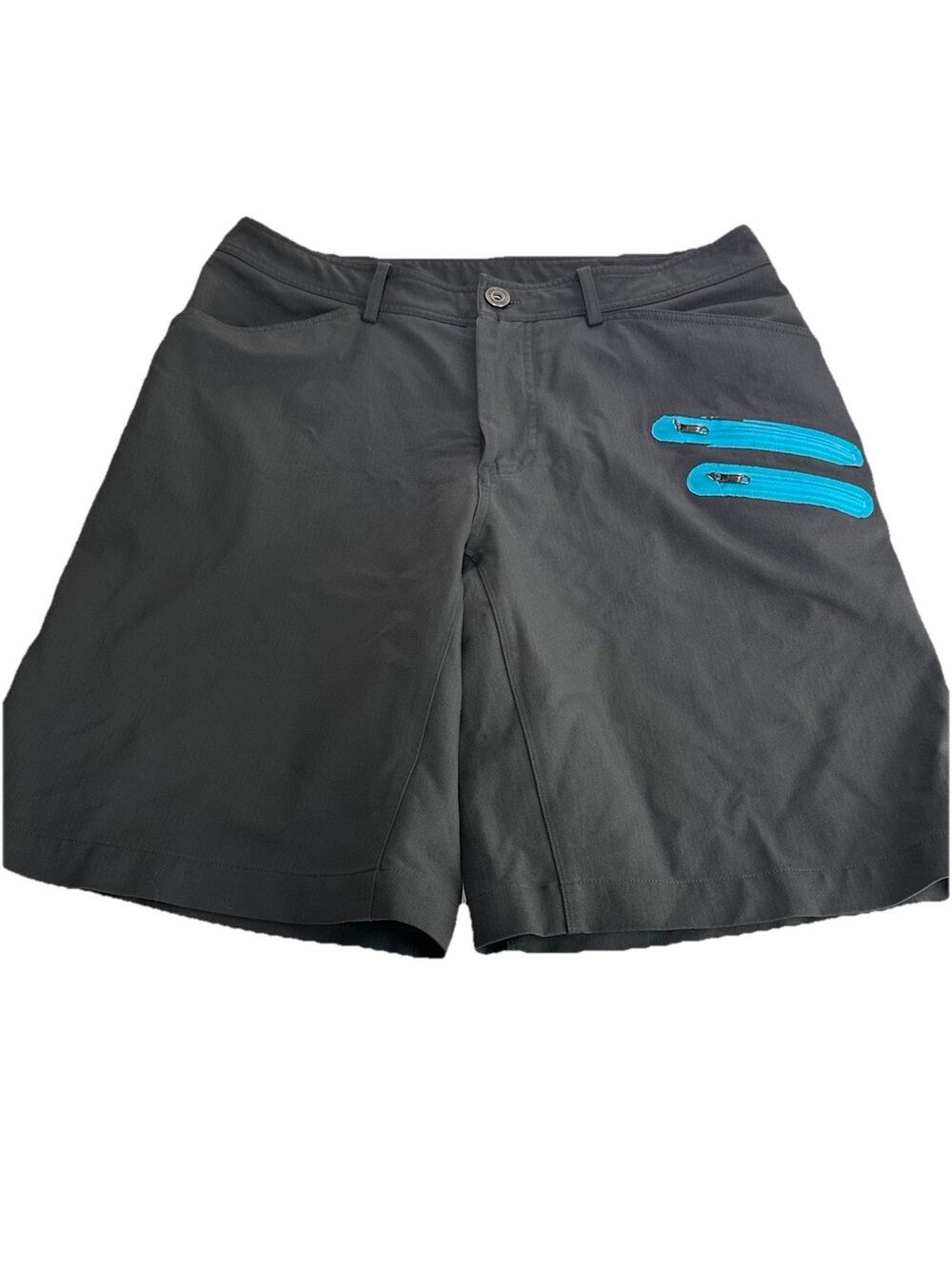LULULEMON Mens Size 34 Triple Active Commute Gray Blue Double Zip Shorts